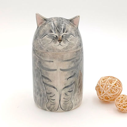 Picture of Custom Handmade Cat Ceramic Urn - Personalised Pet Urn - Pet Ornaments