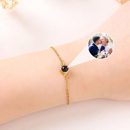 Picture of Custom Photo Projection Bracelet w/ I Love You 100 Languages - Custom Memorial Picture Bracelet - Valentine's Day, Anniversary, Mother's day, Christmas Gifts