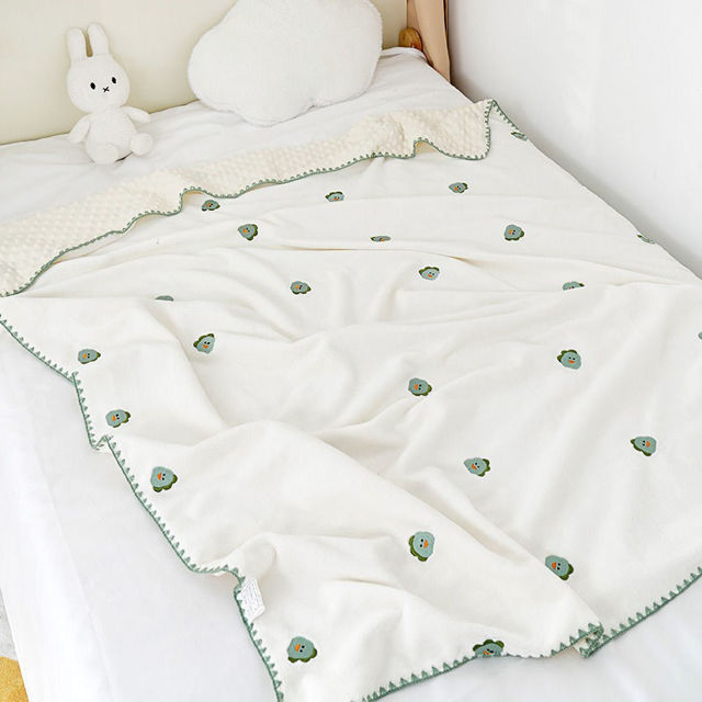 Picture of Custom Embroidered Bean Plush Milk Velvet Throw Blanket - Custom Bean Blanket Children's Blanket, Soft, Comfortable and Warm