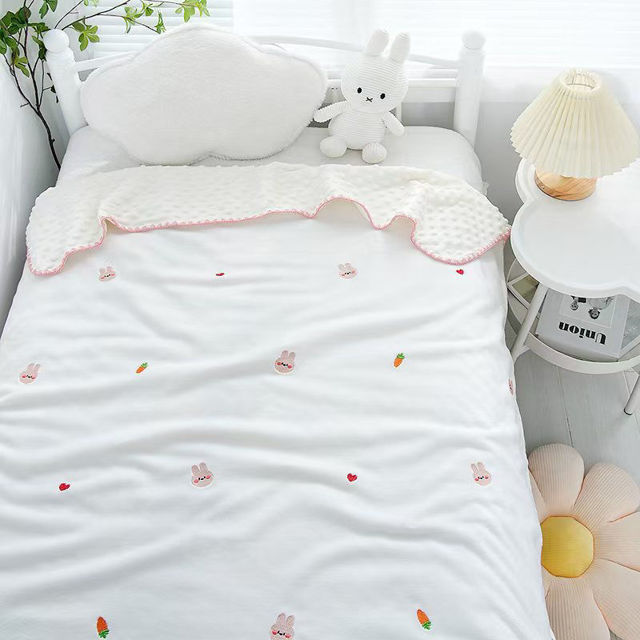 Picture of Custom Embroidered Bean Plush Milk Velvet Throw Blanket - Custom Bean Blanket Children's Blanket, Soft, Comfortable and Warm