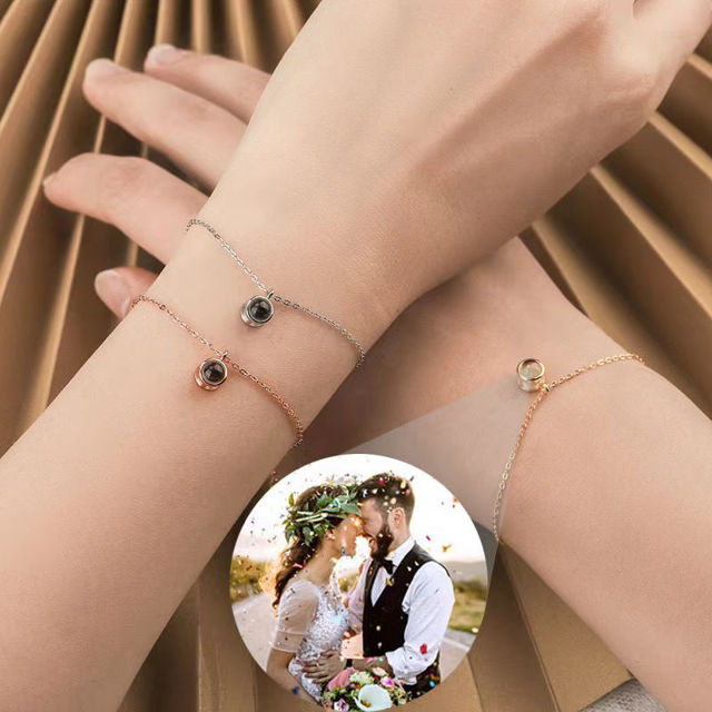 Picture of Custom Photo Projection Bracelet - Custom Pendant Bracelet - Best Gifts for Women and Girls