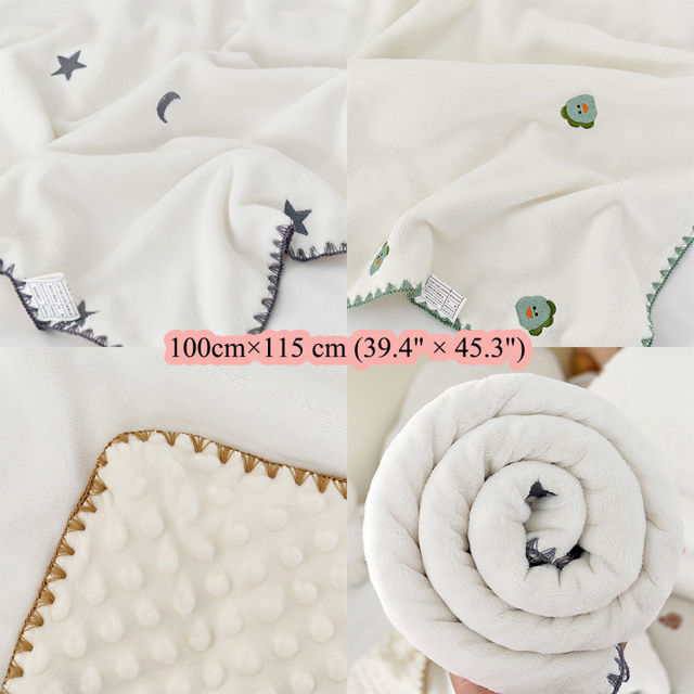 Picture of Custom Embroidered Bean Plush Milk Velvet Throw Blanket - Custom Bean Blanket Children's Blanket, Soft, Comfortable and Warm