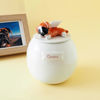 Picture of Custom Handmade pet Ceramic Urn - Personalised Pet Urn with Flowers - Pet Ornaments