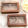 Picture of Custom Double Wedding Ring Box - Personalized Wooden Ring Box - Custom Love Ring Box