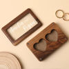 Picture of Custom Double Wedding Ring Box - Personalized Wooden Ring Box - Custom Love Ring Box