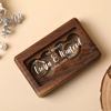 Picture of Custom Double Wedding Ring Box - Personalized Wooden Ring Box - Custom Love Ring Box