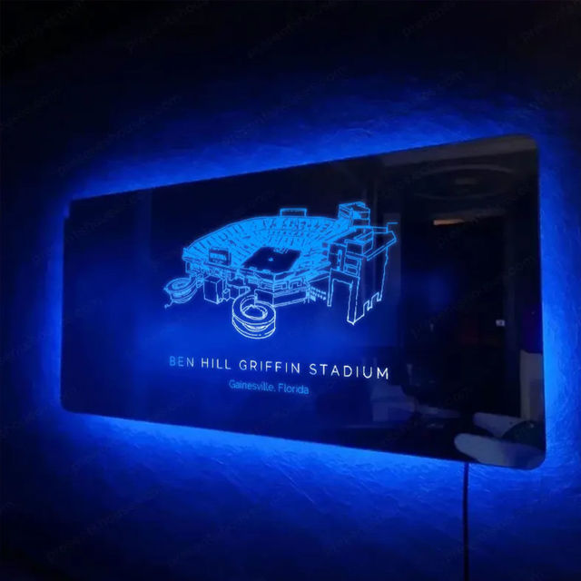 Picture of Ben Hill Griffin Stadium Mirror Light - Gifts For Sports Lovers - Best Gifts for Football Lover