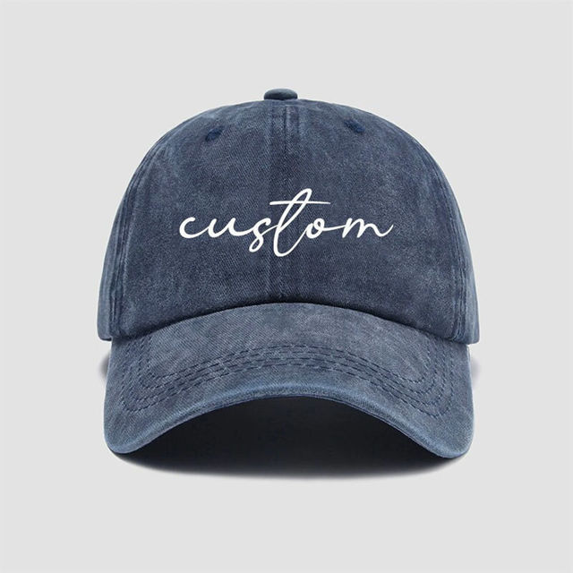 Picture of Custom Embroidered Washed Baseball Cap - Personalized Embroidered Gym Cap with Text - Bachelorette Party Gift