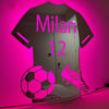 Picture of Personalized Football Jersey Mirror - Custom Illuminated Name Mirror Sign - Cool Bedroom Decoration or Party Decoration for Sports Lover