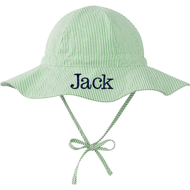 Picture of Custom Embroidered Sun Hat with Name - Toddler Sun Protection Bucket Hats - Boys Girls Wide Brim Beach Hat