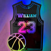 Picture of Personalized Basketball Jersey Mirror - Custom Illuminated Name Mirror Sign - Cool Bedroom Decoration or Party Decoration for Sports Lover