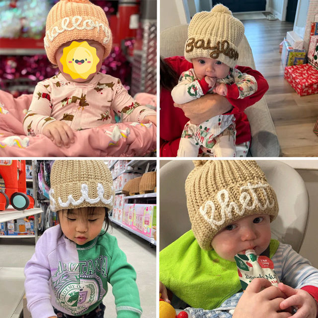 Picture of Personalized Embroidered Knit Hat for Baby & Toddler - Custom Name Embroidery Hat - Embroidered Beanie Hat