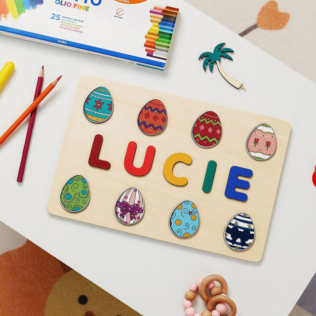 Picture of Personalized Easter Egg Name Puzzle - Easter Basket Stuffers - Best Easter Gifts for Kids