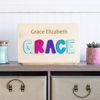 Picture of Custom Wooden Name Puzzle - Upper Name with Full Name  Engraving on the Top - Name Puzzles for Toddlers and Baby