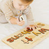 Picture of Custom Wooden Name Puzzle - Upper Name with Full Name  Engraving on the Top - Name Puzzles for Toddlers and Baby