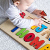 Picture of Custom Wooden Name Puzzle - Upper Name with Full Name  Engraving on the Top - Name Puzzles for Toddlers and Baby