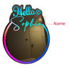 Picture of Personalized Round Names Mirror Sign with Hello - Cool Bedroom Decoration or Party Decoration for Girls