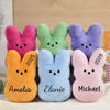 Picture of Custom Embroidered Fluffy Easter Bunny Rabbit with Name - Personalized Easter Day Gift for Kids