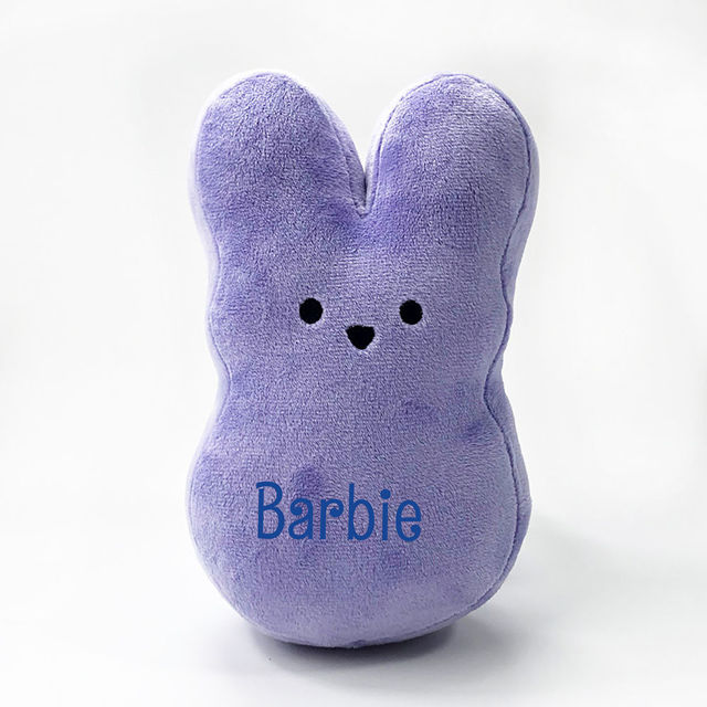 Picture of Custom Embroidered Fluffy Easter Bunny Rabbit with Name - Personalized Easter Day Gift for Kids