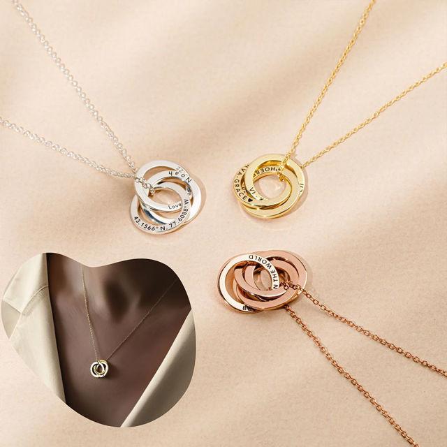 Picture of Personalized Multiple Circles Necklace with Name - Custom Necklace for Loved ones