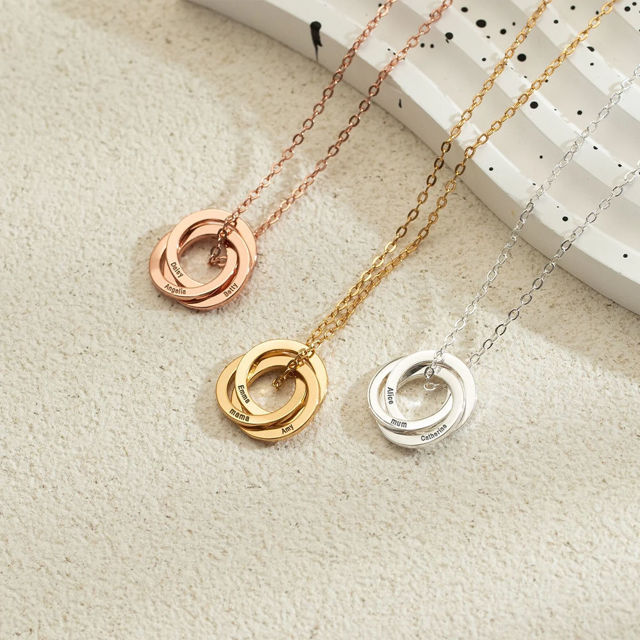 Picture of Personalized Multiple Circles Necklace with Name - Custom Necklace for Loved ones