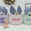 Picture of Personalized Easter Bucket - Custom Easter Bucket - Custom Embroidered Bunny Ears Striped Basket