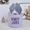 Picture of Personalized Easter Bucket - Custom Easter Bucket - Custom Embroidered Bunny Ears Striped Basket