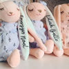 Picture of Custom Embroidered Stuffed Bunny Rabbit with Name - Personalized Comfort Rabbit for Kids - Baby Shower Gift