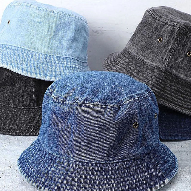 Picture of Custom Embroidered Denim Bucket Hat - Personalized Unisex Bucket Hat with Text