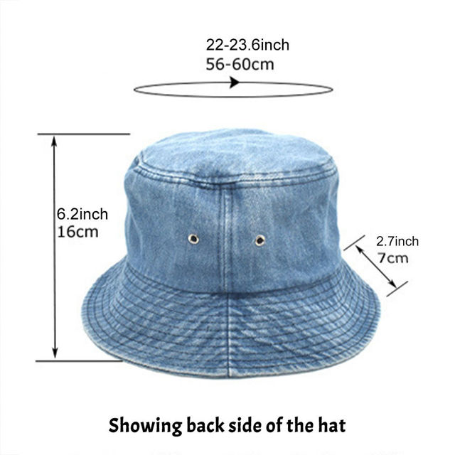 Picture of Custom Embroidered Denim Bucket Hat - Personalized Unisex Bucket Hat with Text