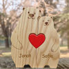 Picture of Personalized Wooden Bear Family Puzzle with Names - Cute Family Wooden Carved Puzzle - Family Keepsake Gift