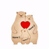 Picture of Personalized Wooden Bear Family Puzzle with Names - Cute Family Wooden Carved Puzzle - Family Keepsake Gift