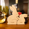 Picture of Personalized Wooden Family Rabbit Puzzle - Custom Easter Bunny Name Puzzle Name - Family Keepsake Home Decor Gift