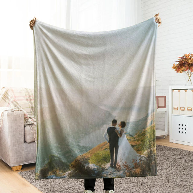 Picture of Personalized Happy Moments Blankets - Custom Photo Blanket - Couple Gifts