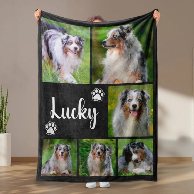 Picture of Custom Photo Blanket - Personalized Family Blanket with 3 Photos - Make Your Own Blankets - Best Gifts for Family