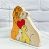 Picture of Personalized UV Color Printing Wooden Lion Family Puzzle - Custom Family Name Puzzle - Gift for Dad and Mum - Unique Home Decor Gift