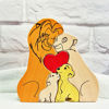 Picture of Personalized UV Color Printing Wooden Lion Family Puzzle - Custom Family Name Puzzle - Gift for Dad and Mum - Unique Home Decor Gift