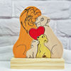 Picture of Personalized UV Color Printing Wooden Lion Family Puzzle - Custom Family Name Puzzle - Gift for Dad and Mum - Unique Home Decor Gift