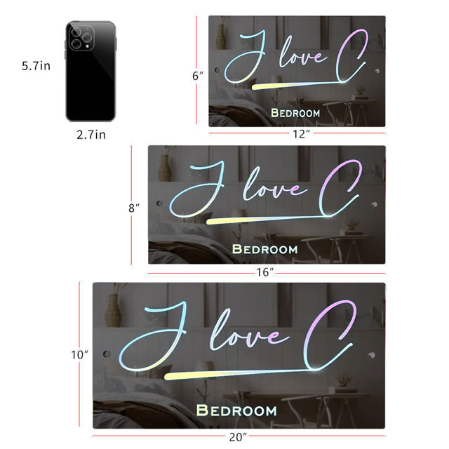 Picture of Personalized Couple Names and Date Mirror Sign - Custom Infinity Mirror Sign - Best Valentine's Day Gifts for Couples