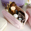 Picture of Custom Embroidered Corduroy Cosmetic Bag with Name - Personalized Travel lettered Makeup Bag