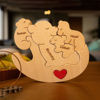 Picture of Personalized Wooden Rolling Bears Family Puzzle - Custom Hug Bears Family Puzzle - Baby Cuddle Bear Keepsake for Family Members