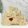 Picture of Personalized Wooden Fox Family Puzzle - Custom Foxes Family with Name Wooden Decor - Family Gift