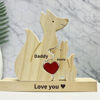 Picture of Personalized Wooden Fox Family Puzzle - Custom Foxes Family with Name Wooden Decor - Family Gift