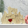 Picture of Personalized Wooden Fox Family Puzzle - Custom Foxes Family with Name Wooden Decor - Family Gift