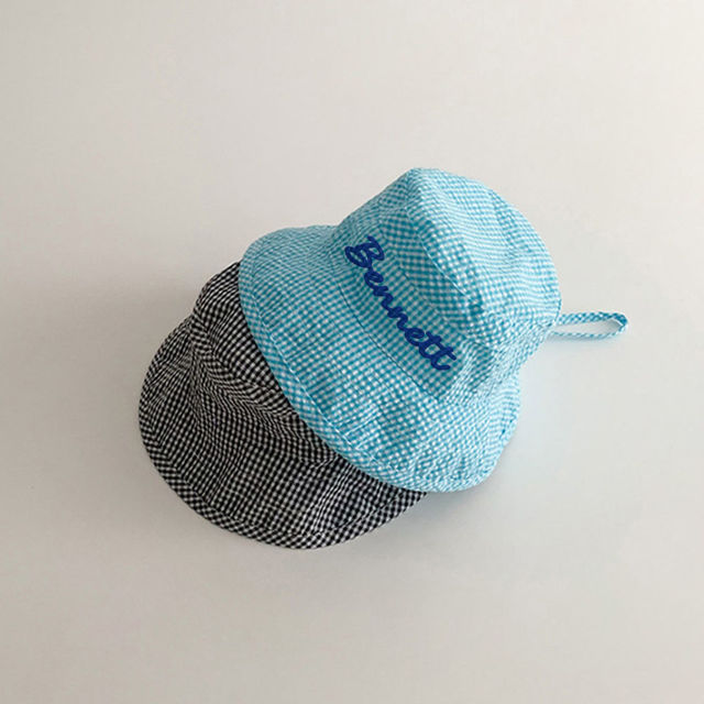 Picture of Custom Embroidered Newborn Sun Hat with Name - Personalized Baby Shower Gift