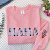 Picture of Custom Embroidered Sweatshirts - Custom Embroidered Colorful Floral Text Sweatshirts