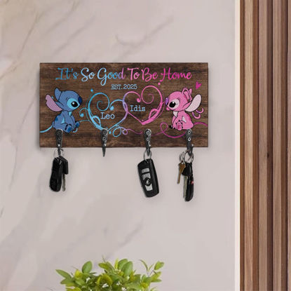 Picture of Personalized Wooden Key Holder - Custom Name Key Hanger for Wall - Personalized Home Décor & Gift Idea