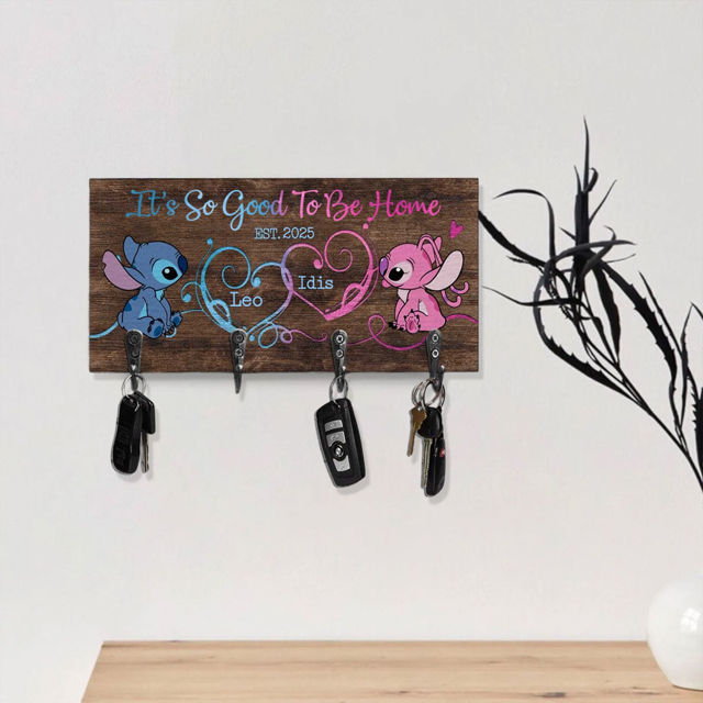 Picture of Personalized Wooden Key Holder - Custom Name Key Hanger for Wall - Personalized Home Décor & Gift Idea