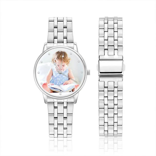 Picture of Custom Engraved Photo Watch - Gift for Birthday