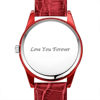 Picture of Custom Engraved Red Couple Watch with Photo - Best Gift for Valentine's Day or Anniversary